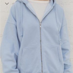 light blue brandy melville christy zip up hoodie